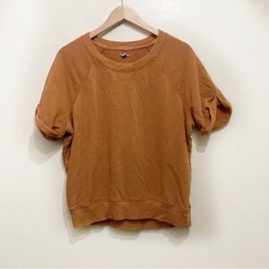 Aerie Sweatshirt Shortsleeve Size Medium Pumpkin Rust Orange